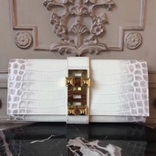 Replica Handbag Store Medor Clutch Bag In White Crocodile Leather Replica Handbag Store Medor Clutch Bag In White Crocodile Leather