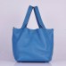 Replica Handbag Store Picotin Lock Bag In Blue Leather Replica Handbag Store Picotin Lock Bag In Blue Leather