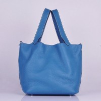 Replica Handbag Store Picotin Lock Bag In Blue Leather Replica Handbag Store Picotin Lock Bag In Blue Leather