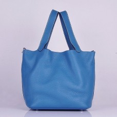 Replica Handbag Store Picotin Lock Bag In Blue Leather