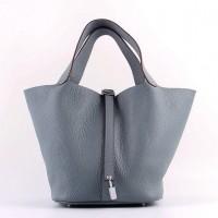 Replica Handbag Store Picotin Lock Bag In Blue Lin Leather Replica Handbag Store Picotin Lock Bag In Blue Lin Leather