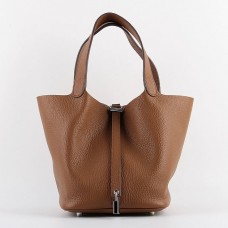 Replica Handbag Store Picotin Lock Bag In Brown Leather