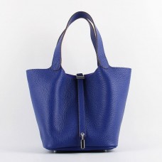 Replica Handbag Store Picotin Lock Bag In Electric Blue Leather