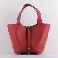 Replica Handbag Store Picotin Lock Bag In Red Leather Replica Handbag Store Picotin Lock Bag In Red Leather