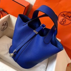 Replica Handbag Store Blue Electric Picotin Lock PM 18cm Handmade Bag