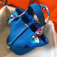 Replica Handbag Store Blue Hydra Picotin Lock MM 22cm Handmade Bag