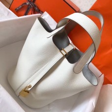Replica Handbag Store White Picotin Lock PM 18cm Handmade Bag