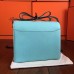 Replica Handbag Store Mini Sac Roulis Bag In Blue Atoll Swift Leather