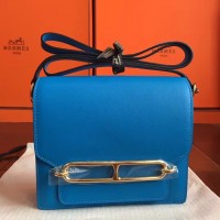 Replica Handbag Store Mini Sac Roulis Bag In Blue Hydra Swift Leather Replica Handbag Store Mini Sac Roulis Bag In Blue Hydra Swift Leather