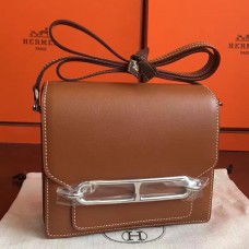 Replica Handbag Store Mini Sac Roulis Bag In Caramel Swift Leather