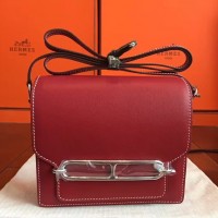 Replica Handbag Store Mini Sac Roulis Bag In Red Swift Leather Replica Handbag Store Mini Sac Roulis Bag In Red Swift Leather