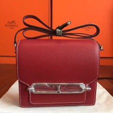 Replica Handbag Store Mini Sac Roulis Bag In Red Swift Leather