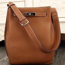 Replica Handbag Store So Kelly 22cm Bag In Brown Leather