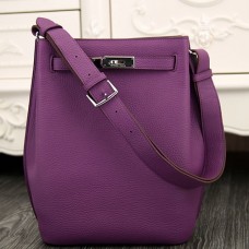 Replica Handbag Store So Kelly 22cm Bag In Purple Leather