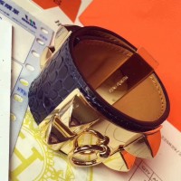 Replica Handbag Store Dark Blue Alligator Collier de Chien Bracelet Size S