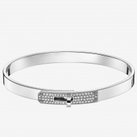 Replica Handbag Store Silver Small Kelly Bracelet With Diamonds