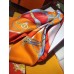 Replica Handbag Store Orange Harnais De Cour Scarf 90