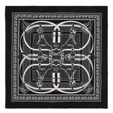 Replica Handbag Store Black Grand Manege Bandana Shawl 140cm