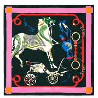 Replica Handbag Store Black Tout En Carre Shawl 140CM Replica Handbag Store Black Tout En Carre Shawl 140CM