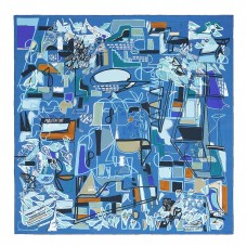 Replica Handbag Store Blue Modernisme Tropical Scarf 140cm
