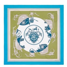 Replica Handbag Store Cobalt Ex-Libris Coloriage Silk Shawl