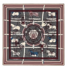 Replica Handbag Store Grey H Imprimeur Fou Couvertures d'Ex-Libris Shawl 140cm