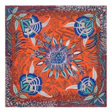 Replica Handbag Store Orange Flowers of South Africa Silk Scarf