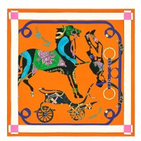 Replica Handbag Store Orange Tout En Carre Shawl 140CM