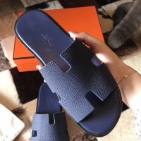 Replica Handbag Store Izmir Sandals In Navy Blue Clemence Leather
