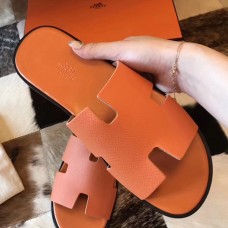 Replica Handbag Store Izmir Sandals In Orange Epsom Leather