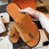 Replica Handbag Store Izmir Sandals In Orange Suede Leather