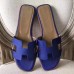 Replica Handbag Store Oran Sandals In Blue Epsom Leather