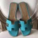 Replica Handbag Store Oran Sandals In Lagon Epsom Leather Replica Handbag Store Oran Sandals In Lagon Epsom Leather