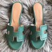 Replica Handbag Store Oran Perforated Sandals In Malachite Epsom Leather