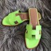 Replica Handbag Store Oran Sandals In Apple Green Lizard Leather
