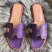 Replica Handbag Store Oran Perforated Sandals In Purple Epsom Leather