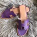 Replica Handbag Store Oran Perforated Sandals In Purple Epsom Leather