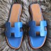 Replica Handbag Store Oran Sandals In Blue Swift Leather