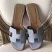 Replica Handbag Store Oran Sandals In Blue Lin Epsom Leather Replica Handbag Store Oran Sandals In Blue Lin Epsom Leather