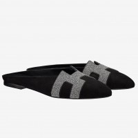 Replica Handbag Store Black Crystal Roxane Mule