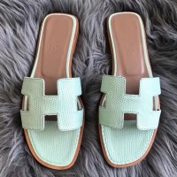 Replica Handbag Store Oran Sandals In Aqua Lizard Leather