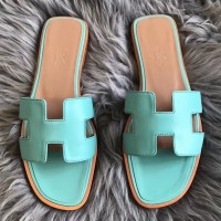 Replica Handbag Store Oran Sandals In Blue Atoll Swift Leather