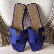 Replica Handbag Store Oran Sandals In Blue Epsom Leather