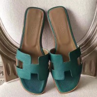 Replica Handbag Store Oran Sandals In Malachite Epsom Leather