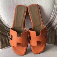 Replica Handbag Store Oran Sandals In Orange Epsom Leather
