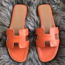 Replica Handbag Store Oran Sandals In Orange Swift Leather Replica Handbag Store Oran Sandals In Orange Swift Leather