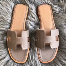 Replica Handbag Store Oran Sandals In Taupe Swift Leather Replica Handbag Store Oran Sandals In Taupe Swift Leather