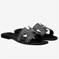 Replica Handbag Store Oran Studs Sandals In Black Leather Replica Handbag Store Oran Studs Sandals In Black Leather
