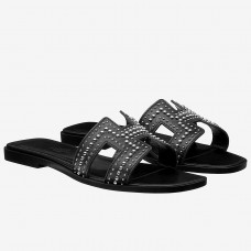 Replica Handbag Store Oran Studs Sandals In Black Leather Replica Handbag Store Oran Studs Sandals In Black Leather