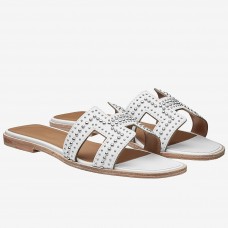 Replica Handbag Store Oran Studs  Sandals In White Leather